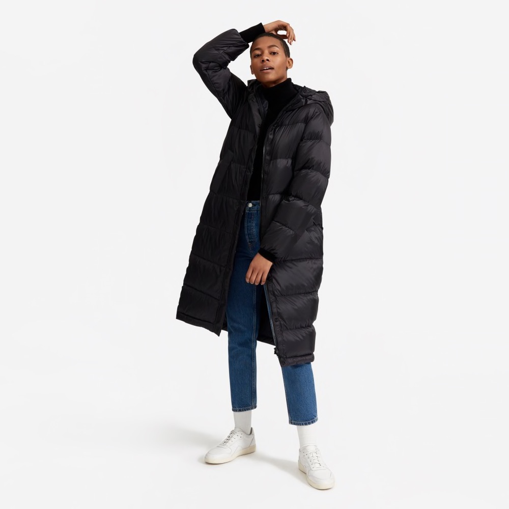 Everlane Re:Down Sleeping Bag Puffer in Black XS
